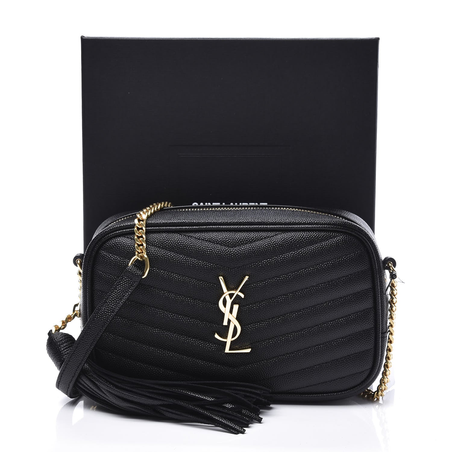Saint Laurent Grain De Poudre Matelasse Monogram Mini Lou Camera Bag Black 10 of 10