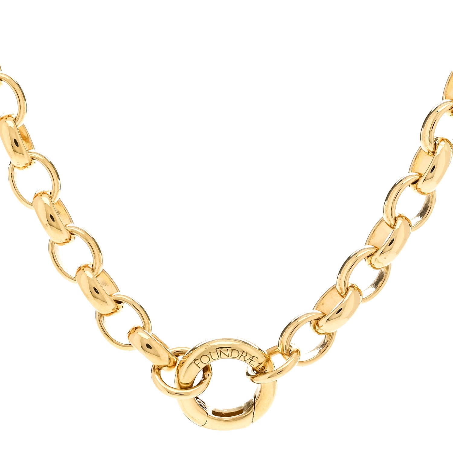 Foundrae 18K Yellow Gold Heavy Belcher Open Chain Mini Chubby Annex Link Necklace 4 of 5