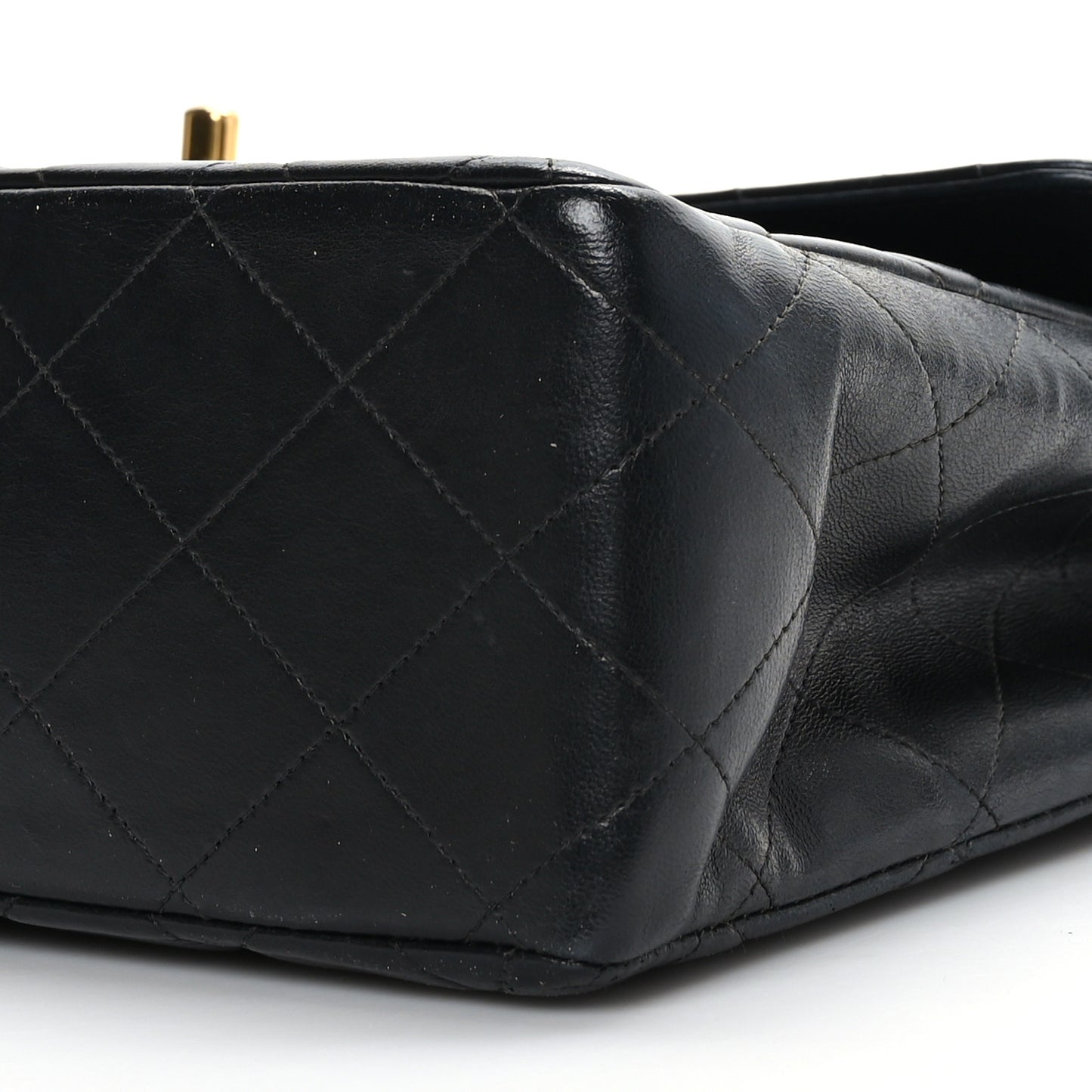 Lambskin Quilted Jumbo Single Flap Black