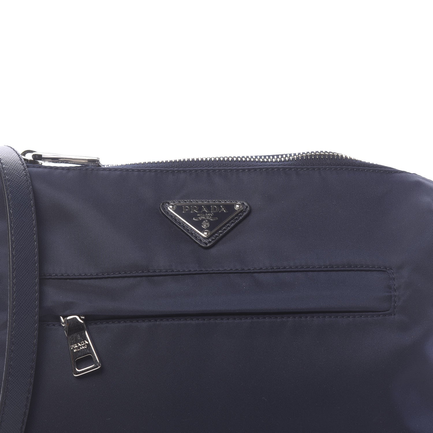Prada Tessuto Nylon Saffiano Flat Messenger Bag Baltico 10 of 10