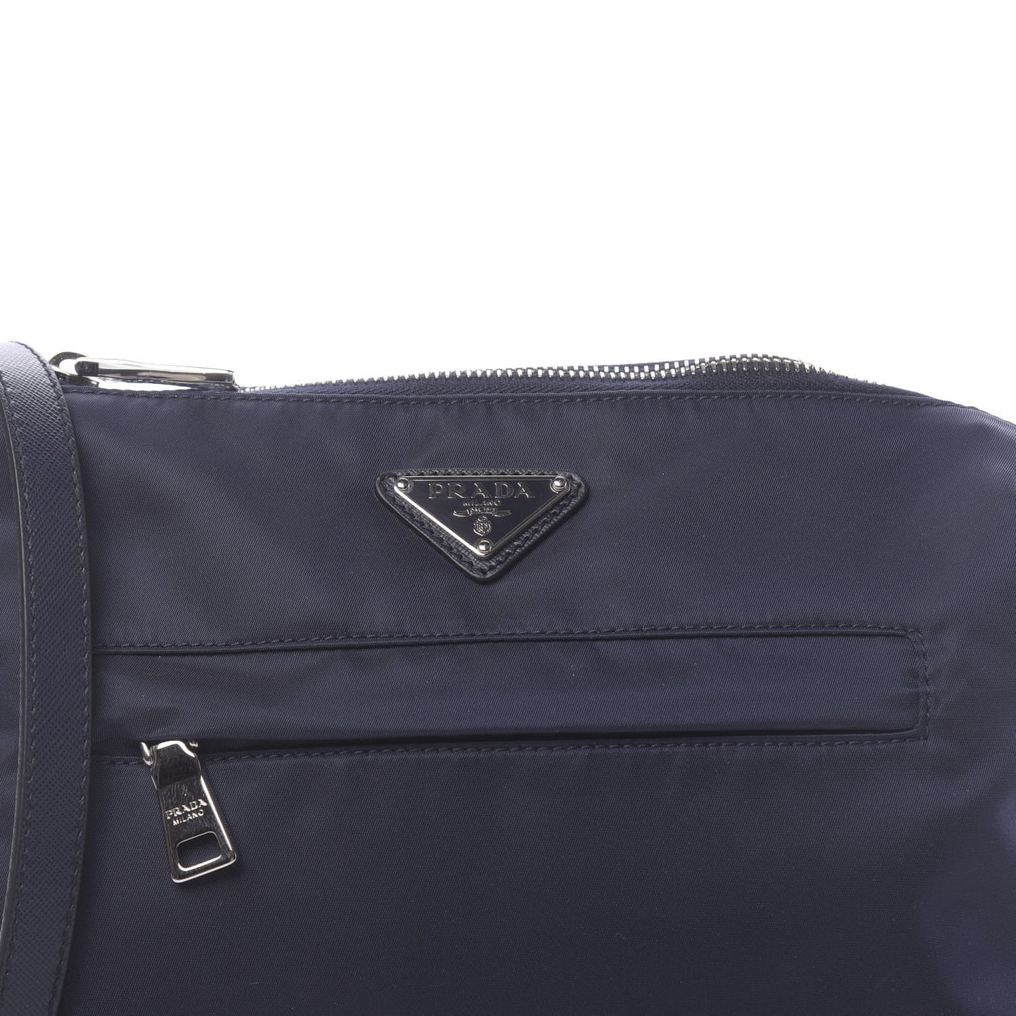 Tessuto Nylon Saffiano Flat Messenger Bag Baltico