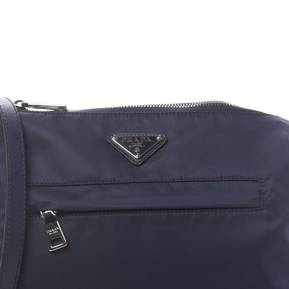 Prada Tessuto Nylon Saffiano Flat Messenger Bag Baltico 10 of 10