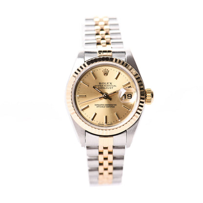 Rolex Stainless Steel 18K Yellow Gold 26mm Oyster Perpetual Datejust Watch Champagne 79173 1 of 6