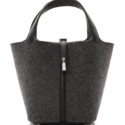 Hermes Feutre Swift Picotin Lock 22 MM Gris Moyen Black 8 of 11
