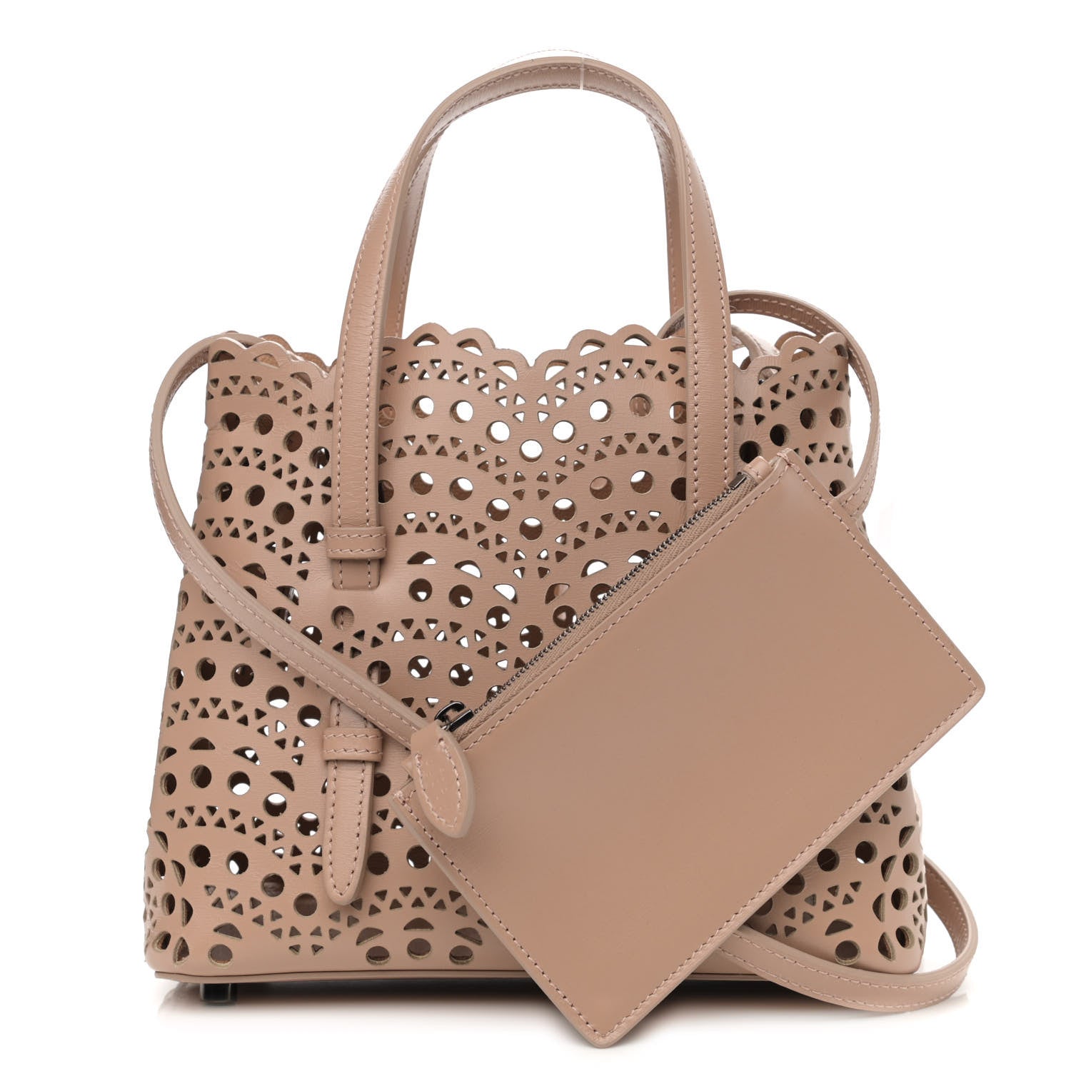 Alaia Lux Calfskin Vienne Wave Mina 20 Bag Sable 1 of 10