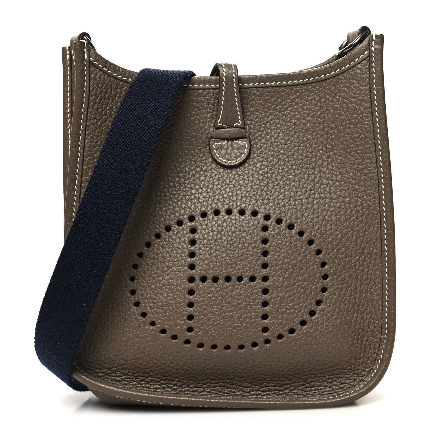 Hermes Taurillon Clemence Amazone Evelyne TPM Etoupe Bleu Indigo 1 of 10