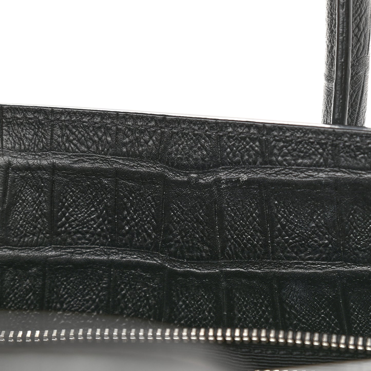 Calfskin Crocodile Embossed Small Sac de Jour Black