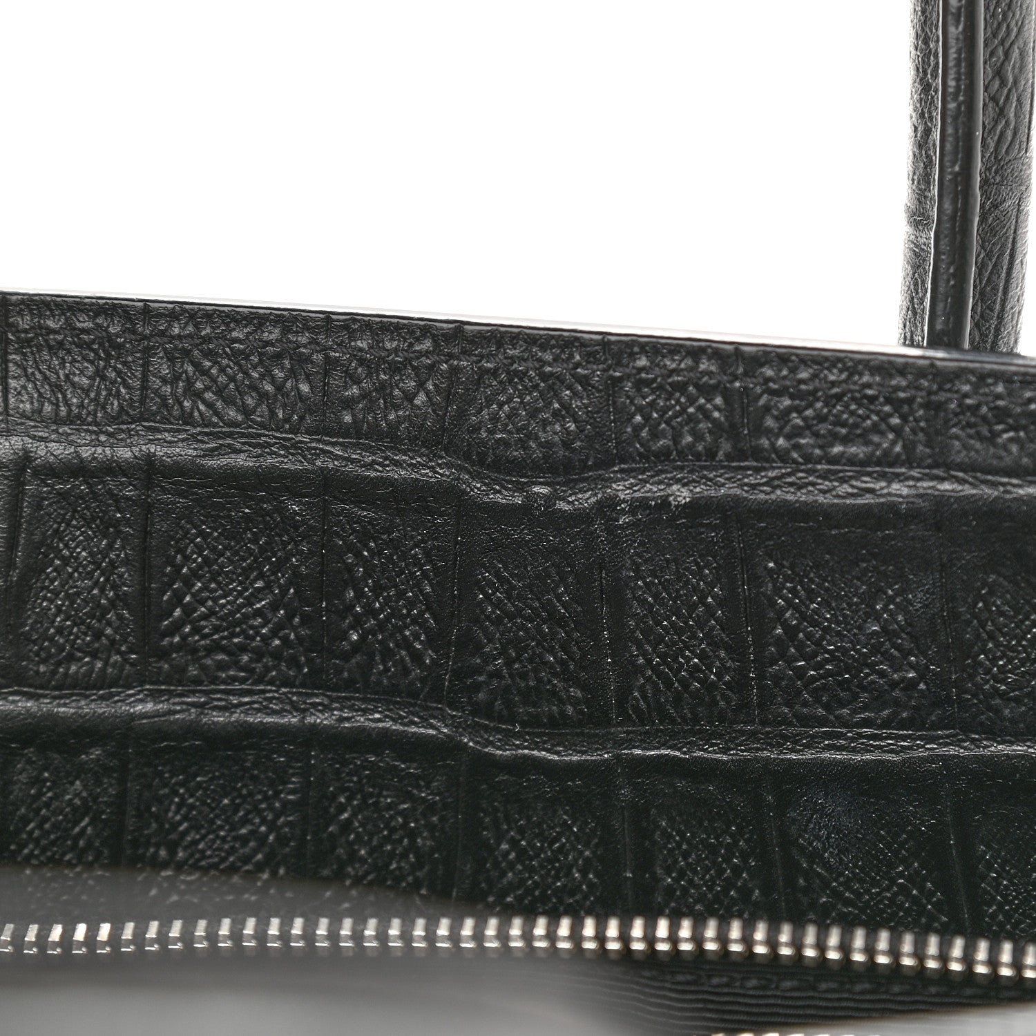 Saint Laurent Calfskin Crocodile Embossed Small Sac de Jour Black 12 of 14