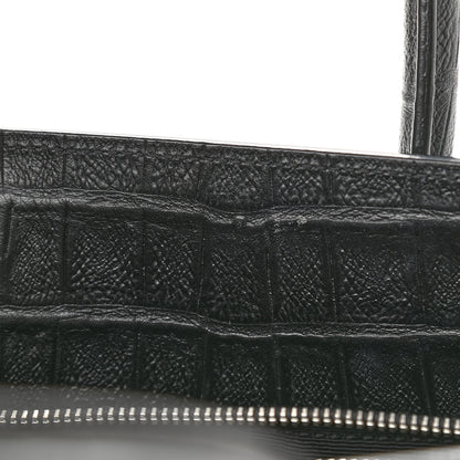 Saint Laurent Calfskin Crocodile Embossed Small Sac de Jour Black 12 of 14