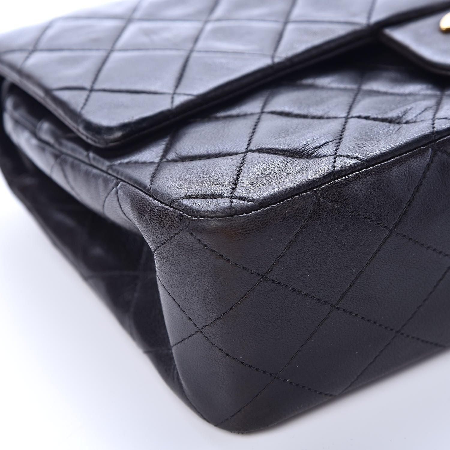 Chanel Lambskin Quilted Medium Double Flap Black 10 of 18