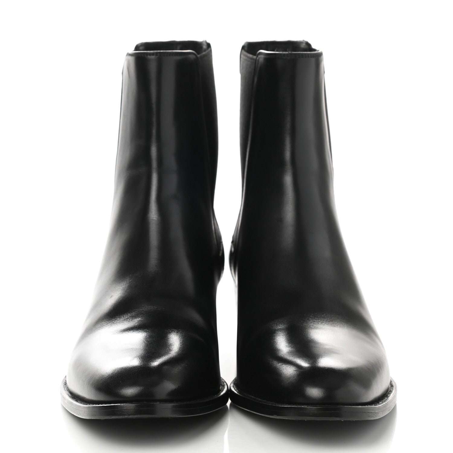 Saint Laurent Calfskin Womens Wyatt Chelsea Boots 37 Black 2 of 10