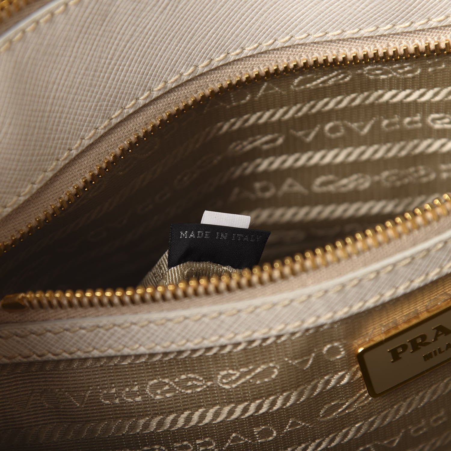 Prada Saffiano Small Galleria Double Zip Tote Talco 11 of 13