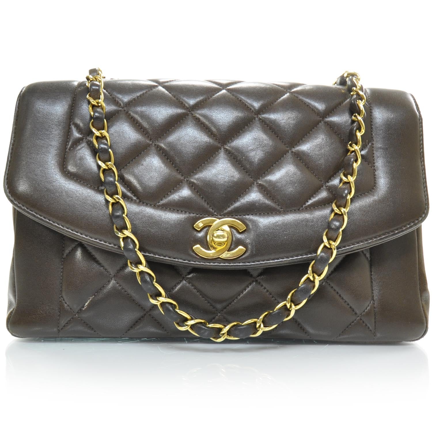 Chanel Lambskin Quilted Medium Flap Brown 1 of 9