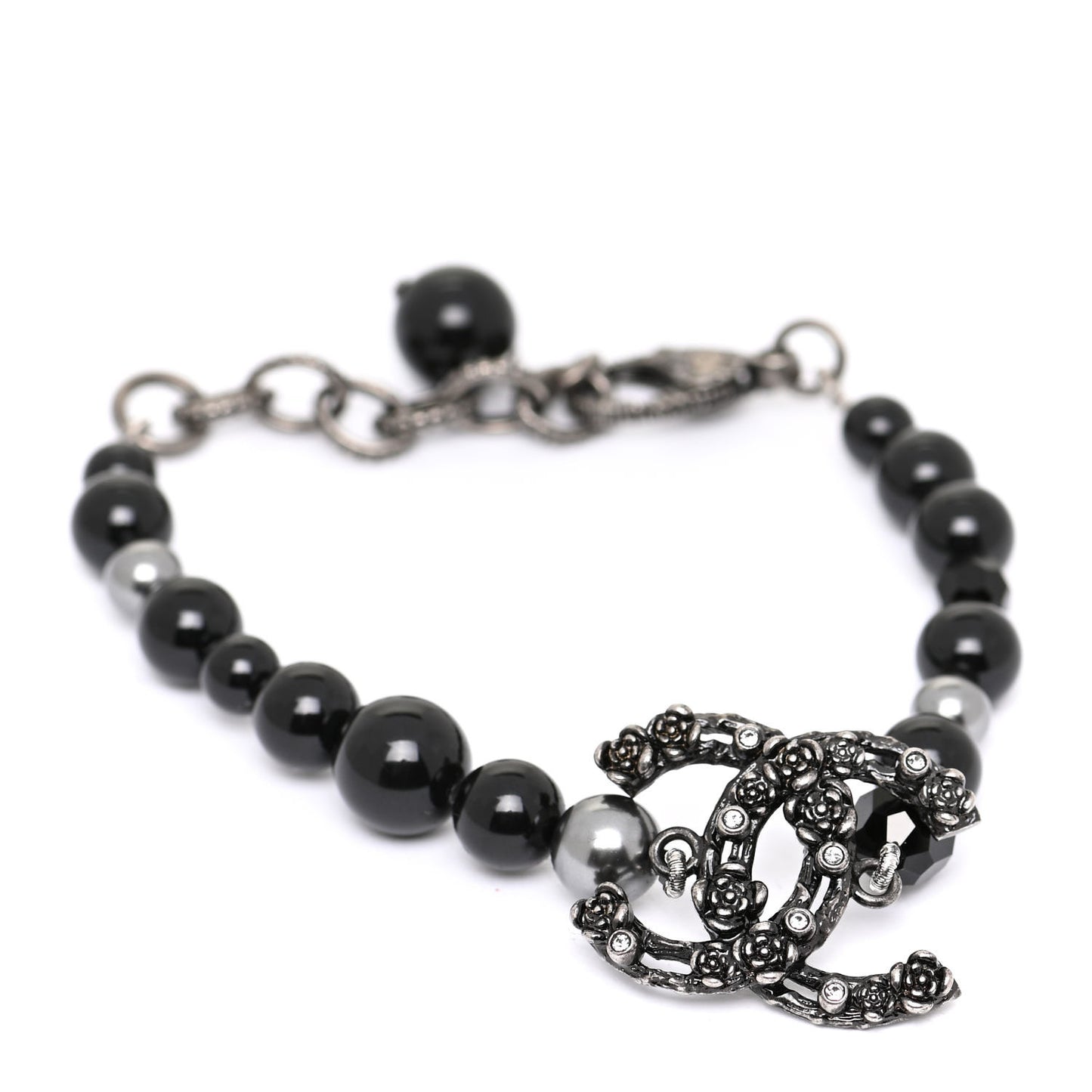 Beaded CC Bracelet Black
