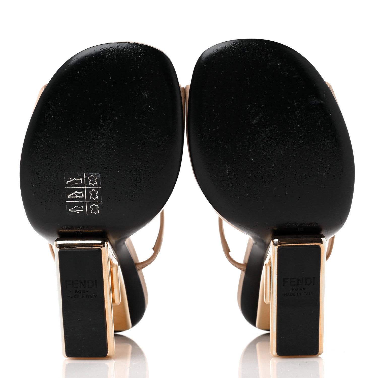 Fendi Calfskin Fendi First 95mm Slide Sandals 38 Poudre 5 of 10