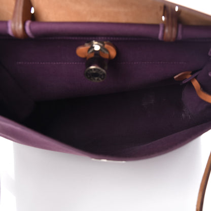Hermes Vache Hunter Toile Herbag Zip 31 PM Fauve Cassis 7 of 15