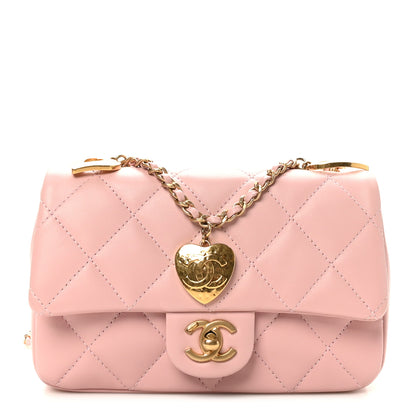Chanel Lambskin Quilted Mini Heart Charms Flap Light Pink 1 of 10