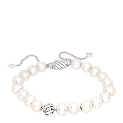 David Yurman Sterling Silver Pearl 8mm Spiritual Bead Bracelet 1 of 4