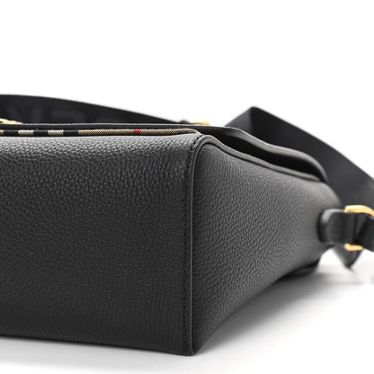 Burberry Grainy Calfskin Vintage Check Note Crossbody Bag Black 9 of 10