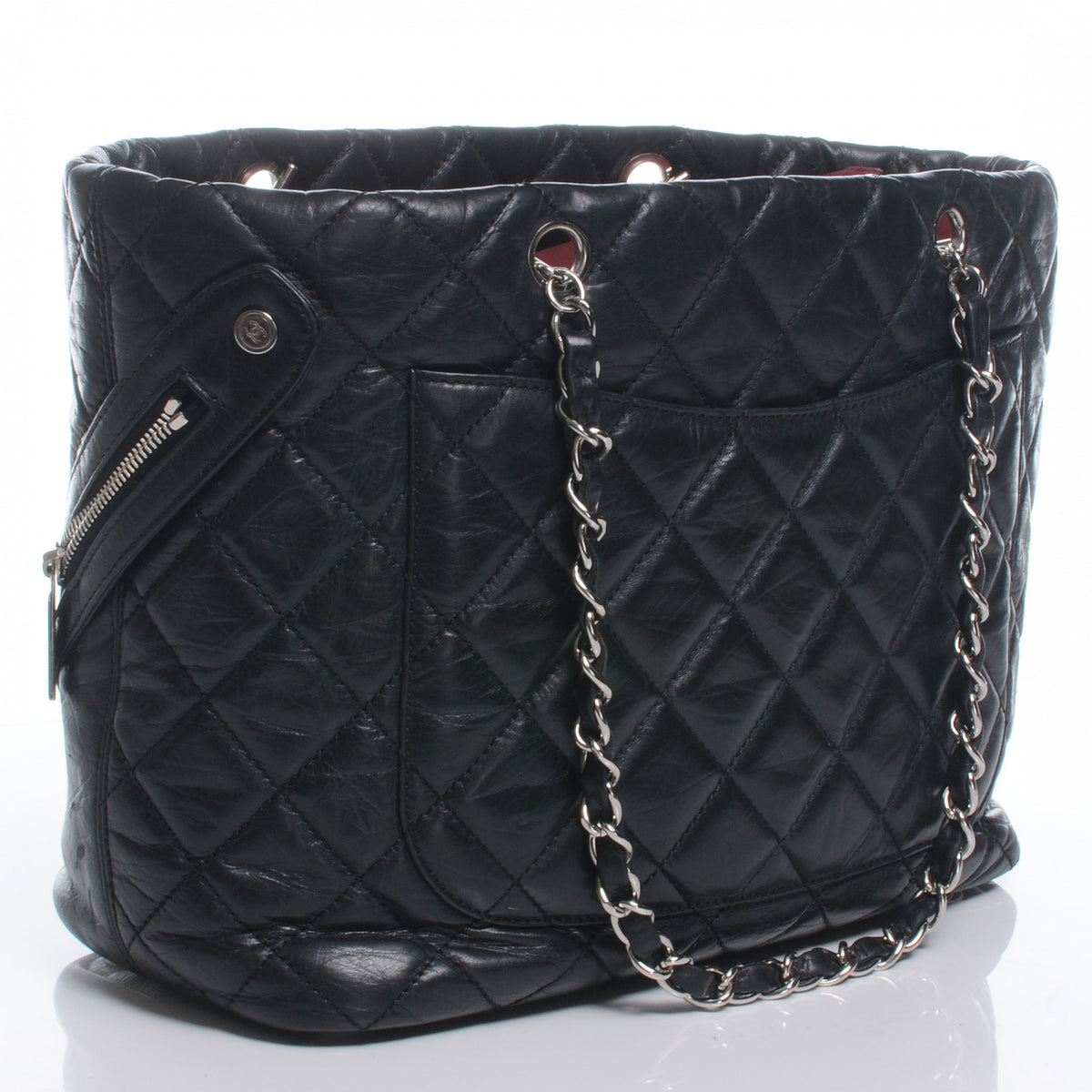 Chanel Leather Quilted Cotton Club Tote Black 3 of 7