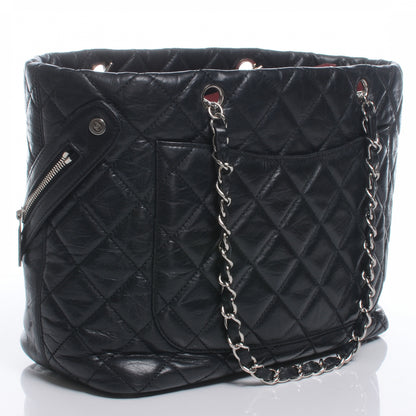 Chanel Leather Quilted Cotton Club Tote Black 3 of 7