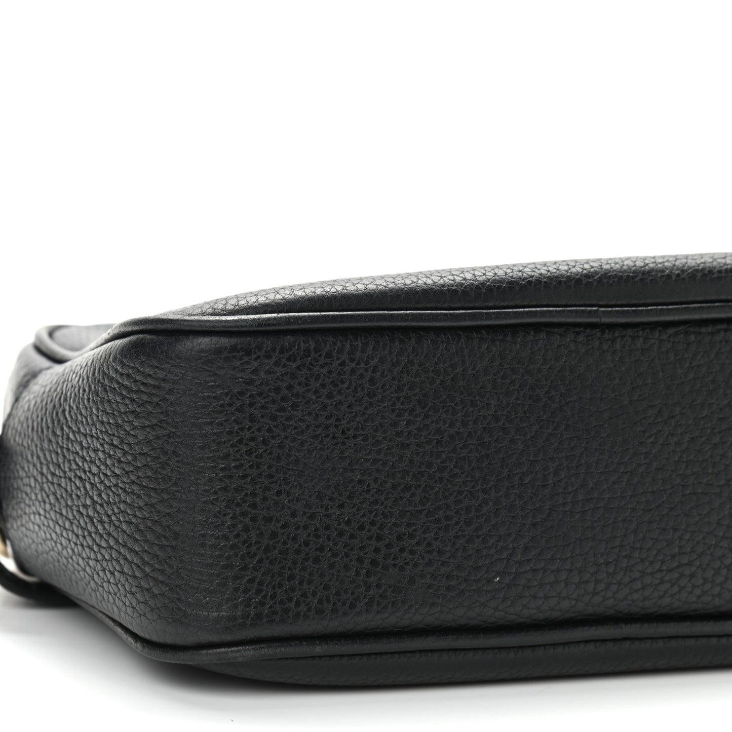 Pebbled Calfskin Small Soho Disco Bag Black
