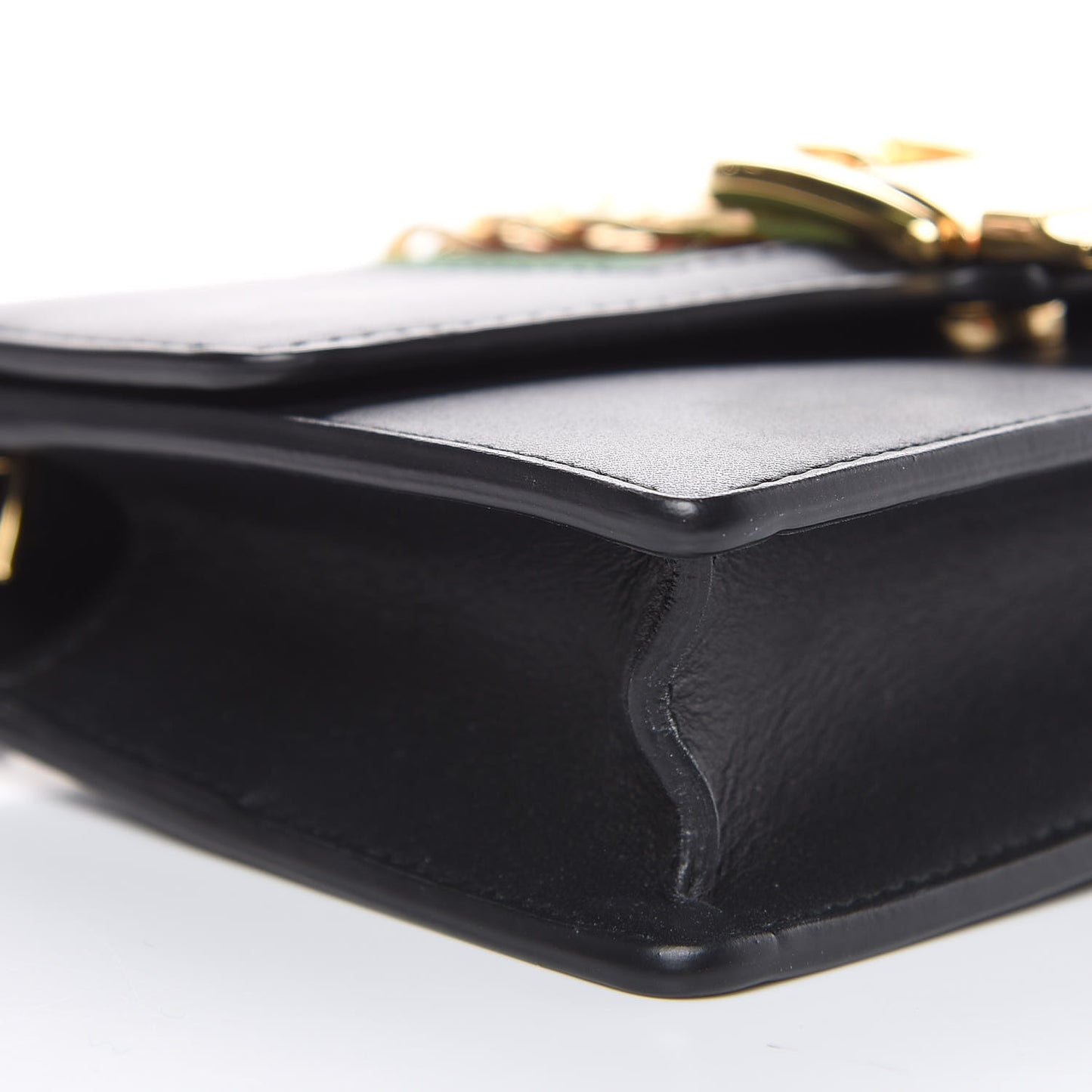Calfskin Super Mini Sylvie Chain Shoulder Bag Black