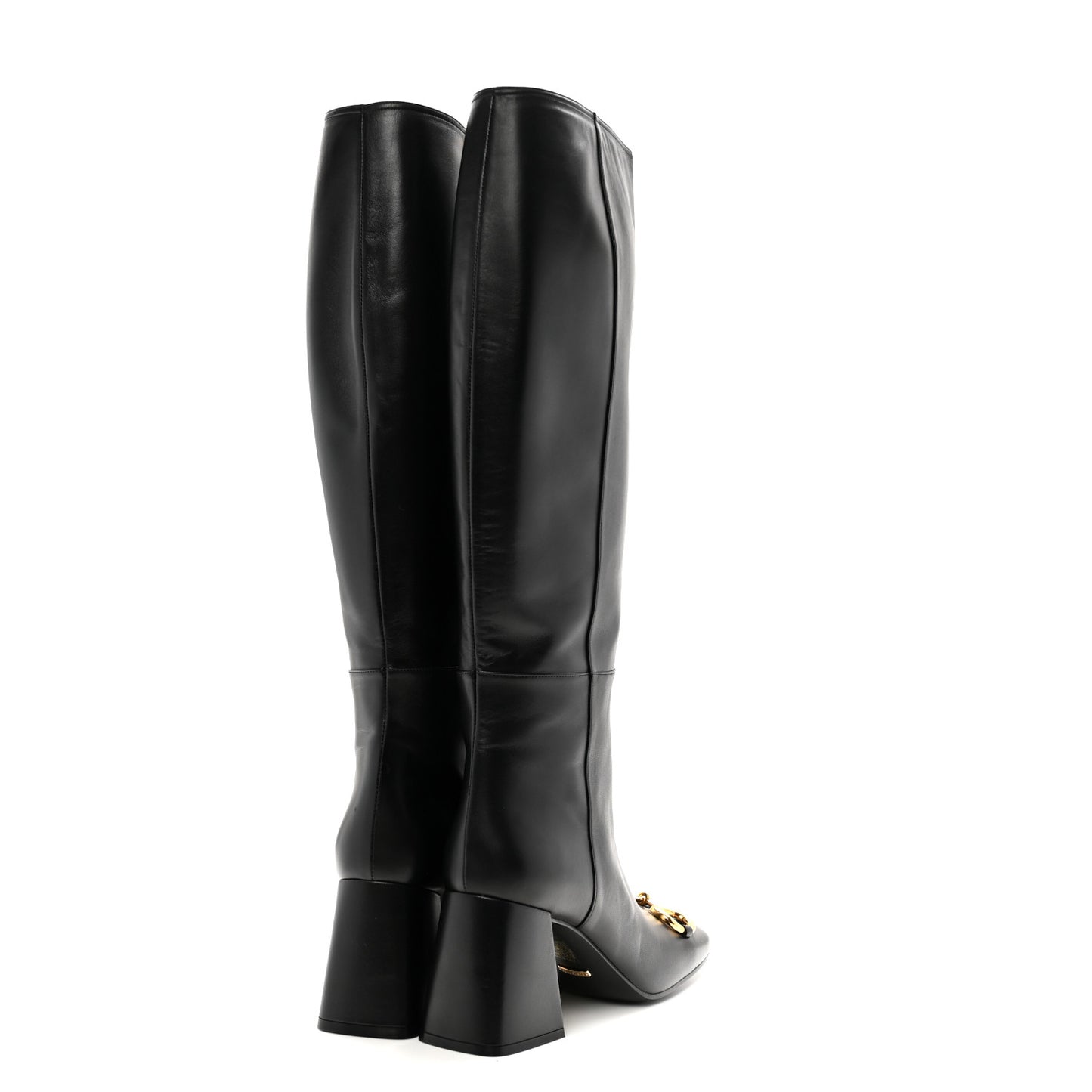 Nappa Charlotte Horsebit 55mm Knee High Boots 41 Black