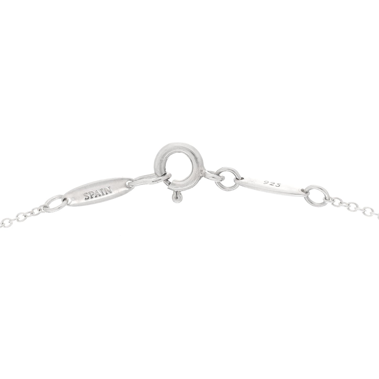 Sterling Silver Diamond 16mm Elsa Peretti Open Heart Pendant Necklace