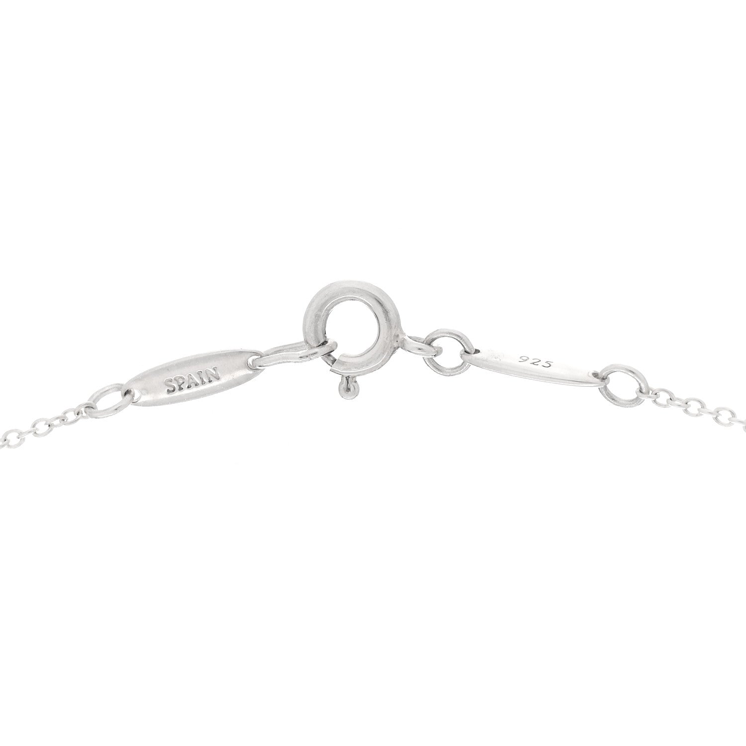 Tiffany Sterling Silver Diamond 16mm Elsa Peretti Open Heart Pendant Necklace 4 of 6
