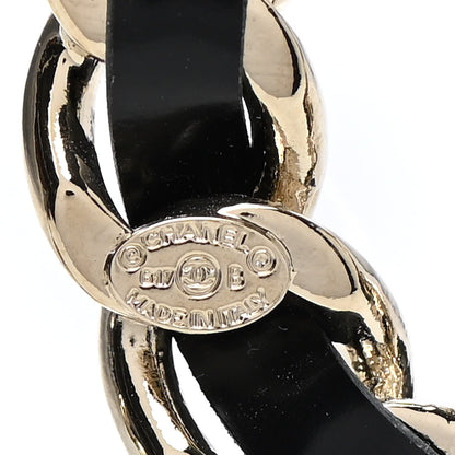 Chanel Lambskin Crystal Chain CC Charms Brooch Black Gold 4 of 5