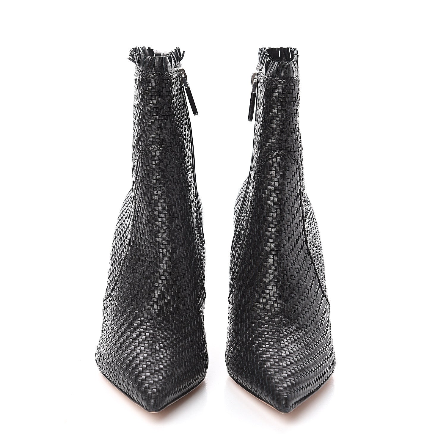 Christian Dior Lambskin Woven District Ankle Boots 37 Black 2 of 7