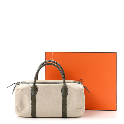 Hermes Toile Natural Barenia Polochon Mademoiselle Bag 10 of 10
