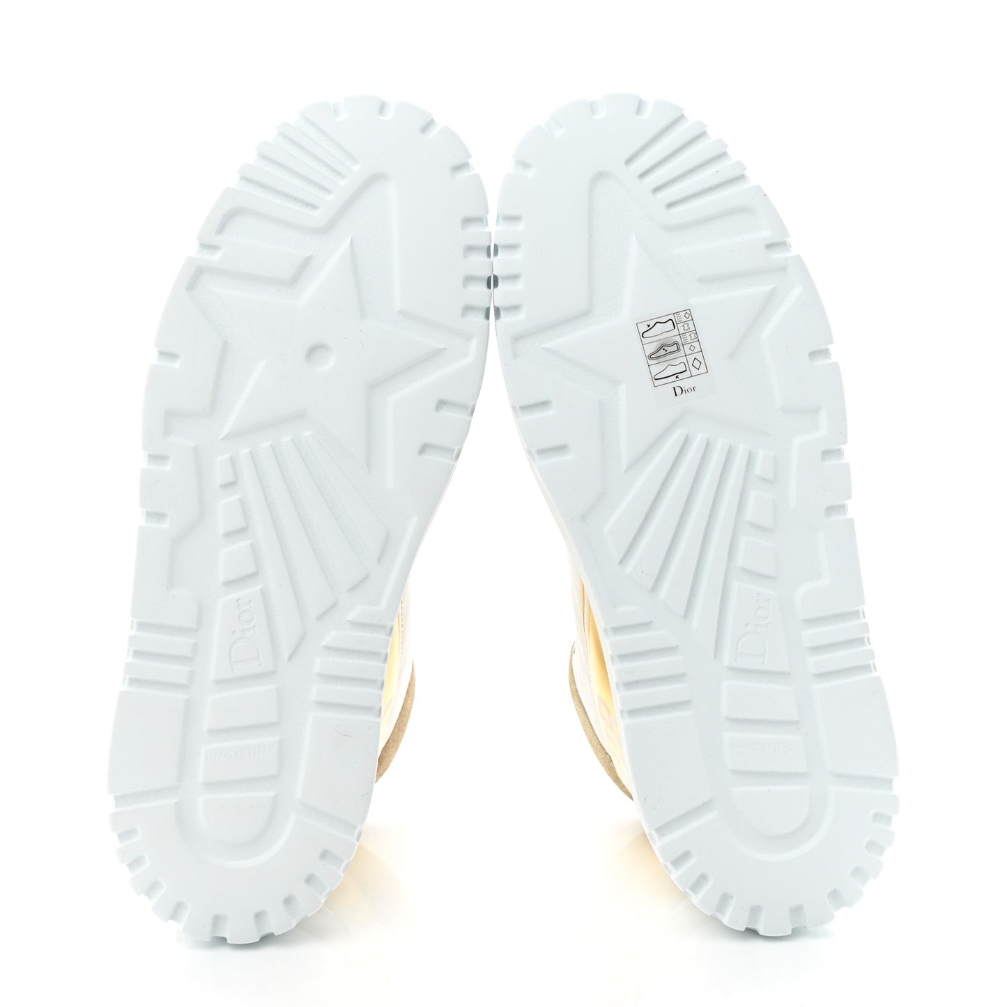 Nylon Laminated Calfskin Womens D-Player High Top Sneakers 37.5 White Gold