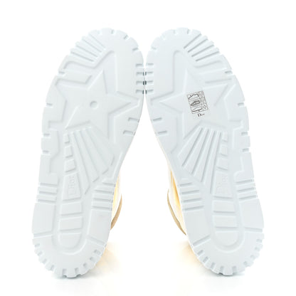 Christian Dior Nylon Laminated Calfskin Womens D-Player High Top Sneakers 37.5 White Gold 5 of 8