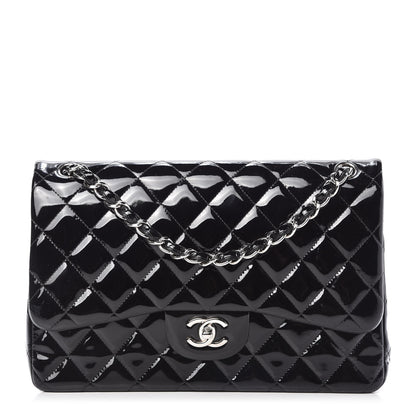 Chanel Patent Quilted Jumbo Double Flap Black 1 of 10