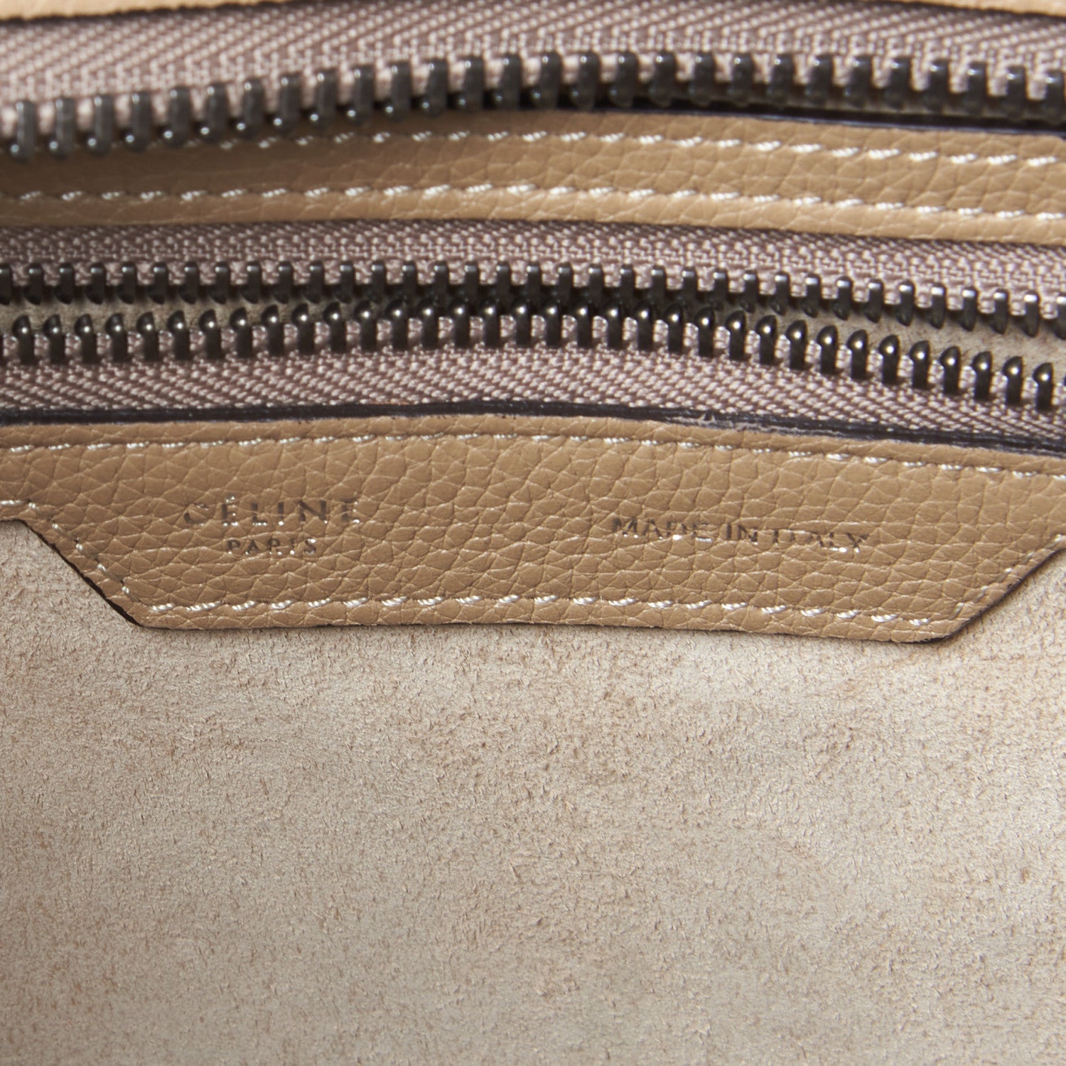 Celine Drummed Calfskin Micro Luggage Dune 8 of 10