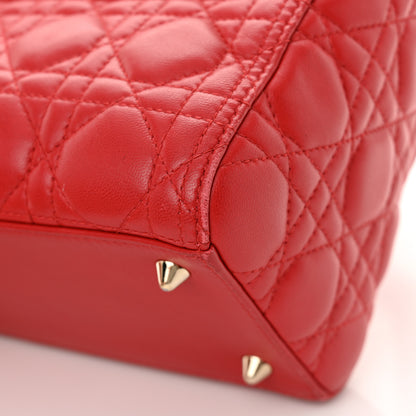 Christian Dior Lambskin Cannage Medium Lady Dior Red 11 of 15