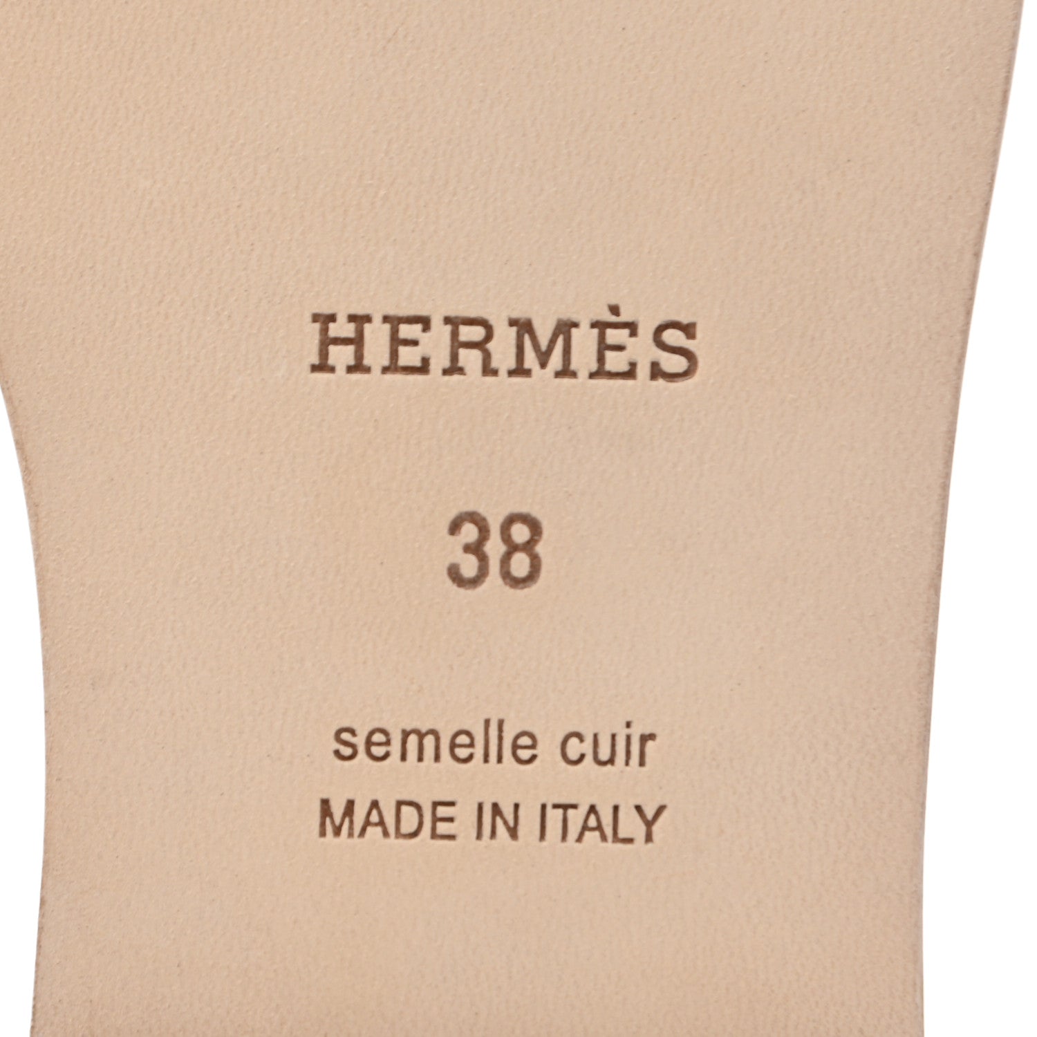 Hermes Box Calfskin Oran Sandals 38 Rose Pale 5 of 7
