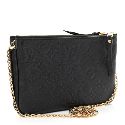 Louis Vuitton Empreinte Double Zip Pochette Black 3 of 12