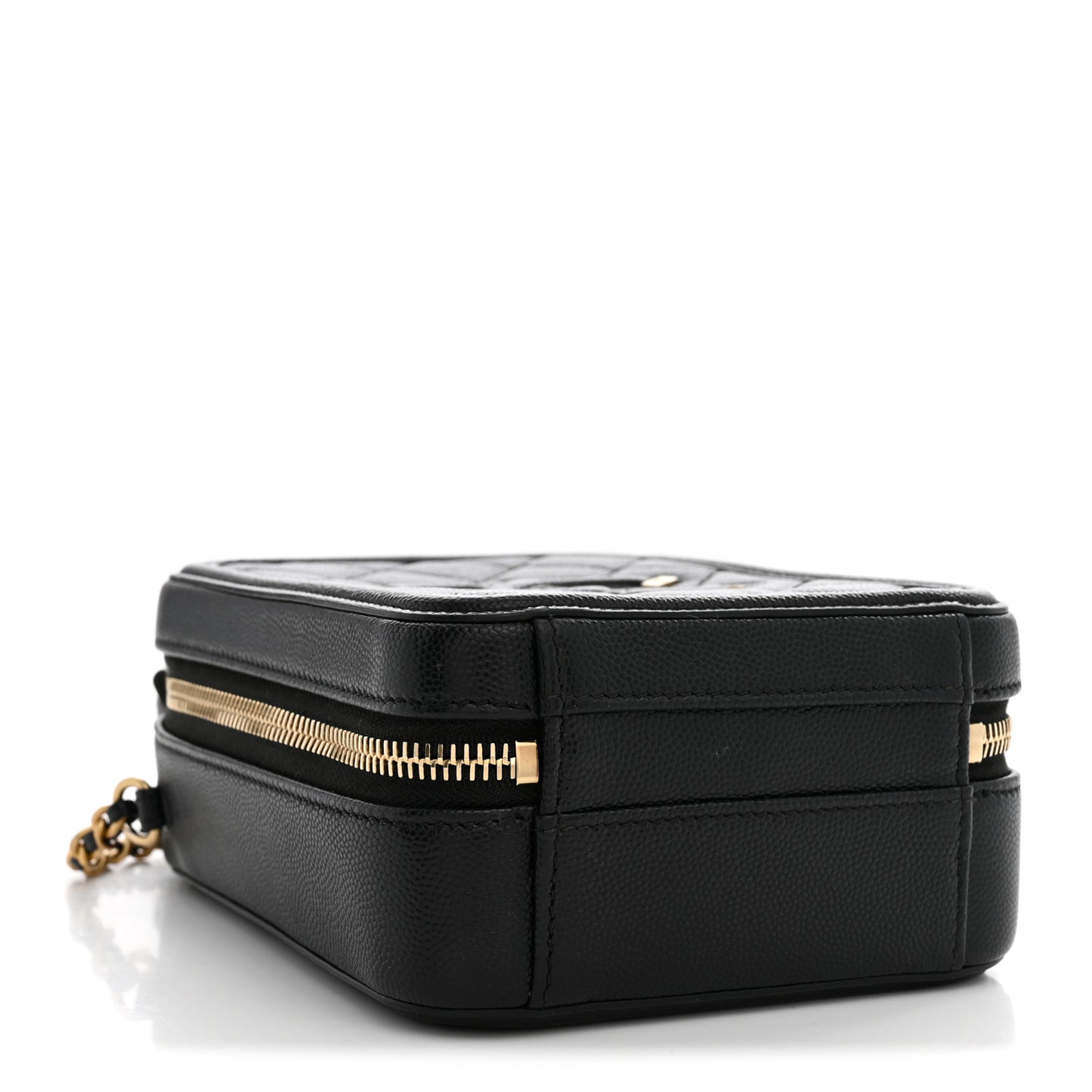Caviar Quilted CC North South Filigree Vanity Case Black