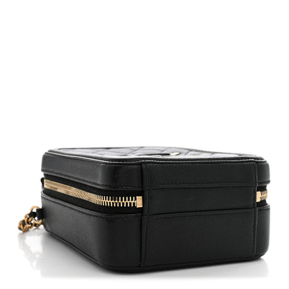 Chanel Caviar Quilted CC North South Filigree Vanity Case Black 4 of 11