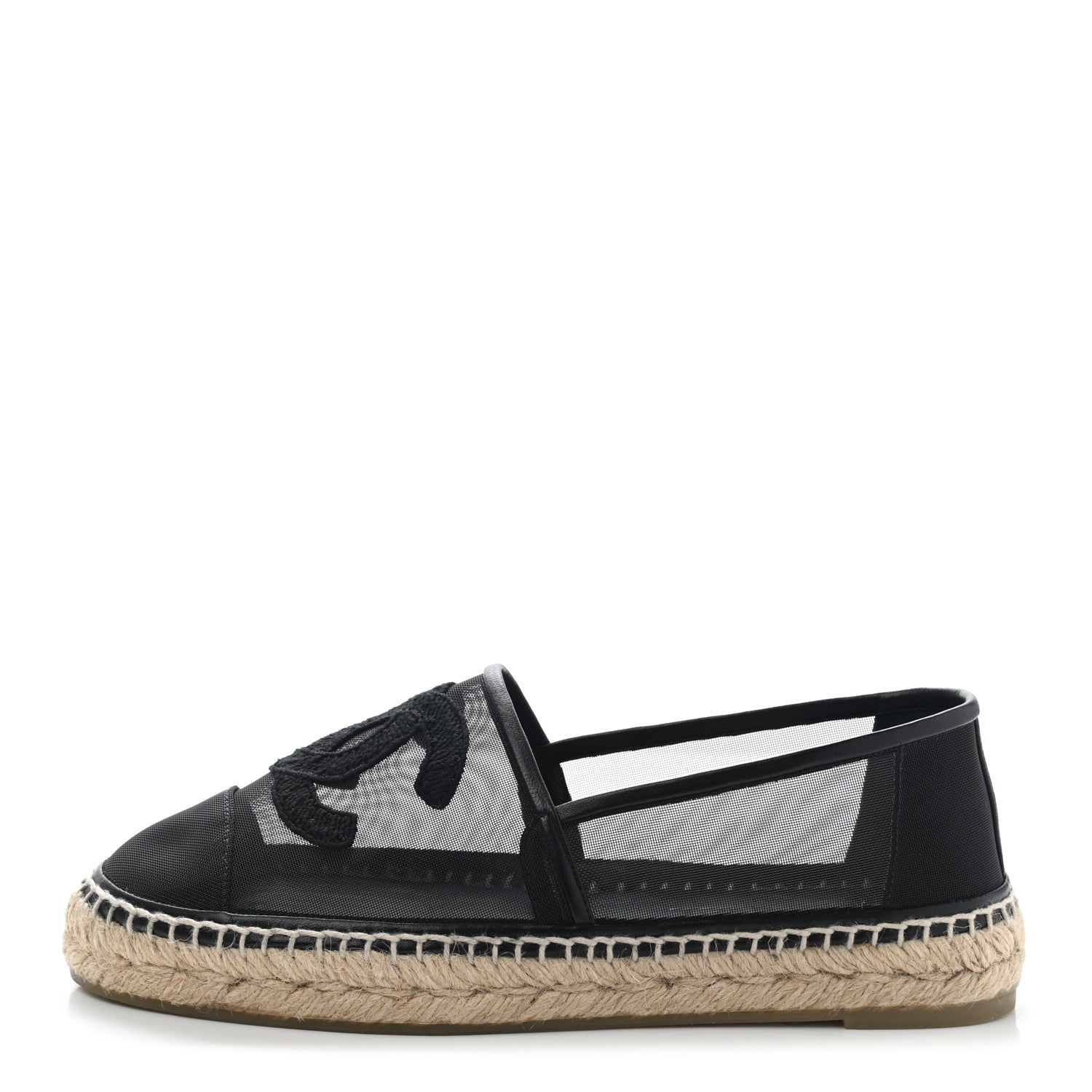 Chanel Mesh Grosgrain CC Espadrilles 39 Black 1 of 9
