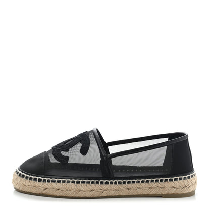Chanel Mesh Grosgrain CC Espadrilles 39 Black 1 of 9