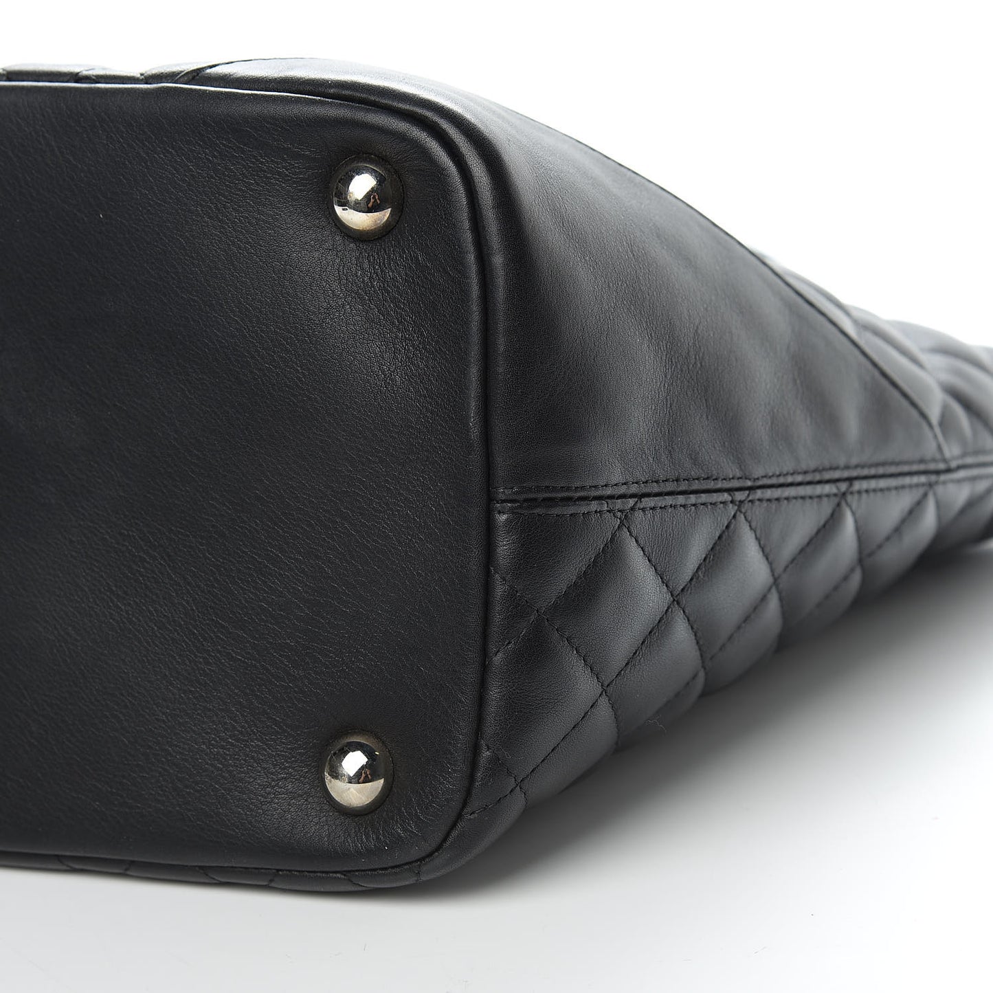 Calfskin Quilted Large Cambon Tote Black