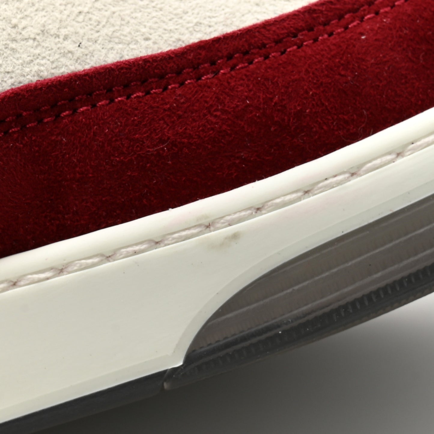 Suede Kidskin Womens CC Sneakers 38.5 Burgundy White