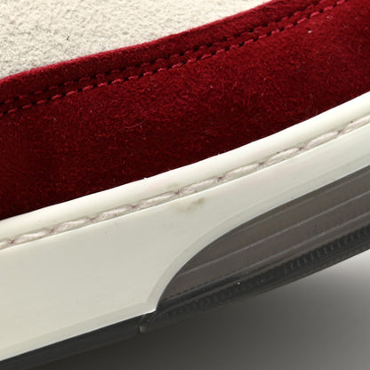 Chanel Suede Kidskin Womens CC Sneakers 38.5 Burgundy White 10 of 12