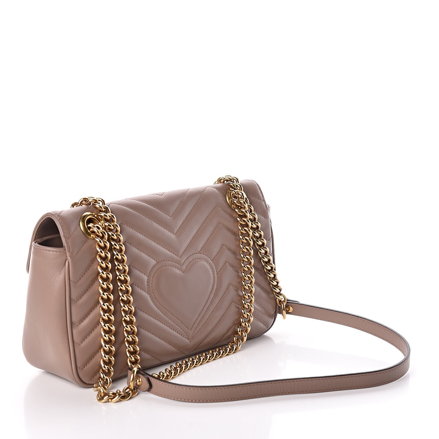 Gucci Calfskin Matelasse Small GG Marmont Shoulder Bag Porcelain Rose 3 of 10