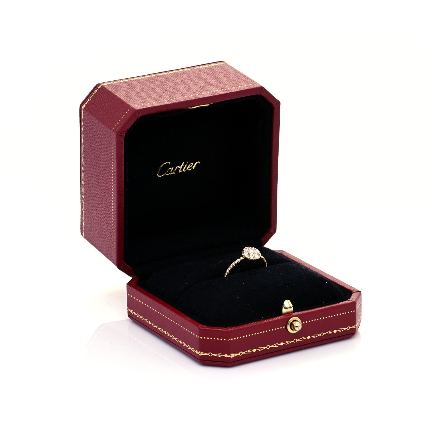 Cartier 18K Pink Gold Diamond Etincelle De Cartier Cluster Ring 51 5.75 7 of 7