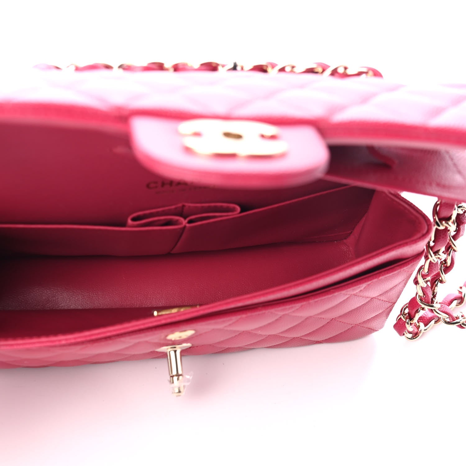 Chanel Caviar Quilted Small Double Flap Dark Pink 4 of 4